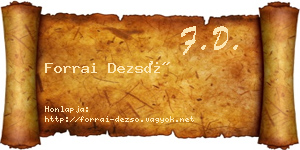 Forrai Dezső névjegykártya