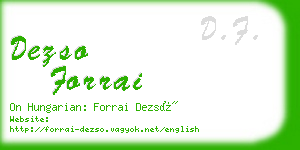 dezso forrai business card